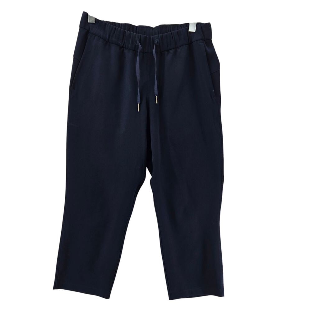 Lululemon Pants Womens 8 Pull On Capri Cropped Navy Blue High‎ Rise Straight Leg